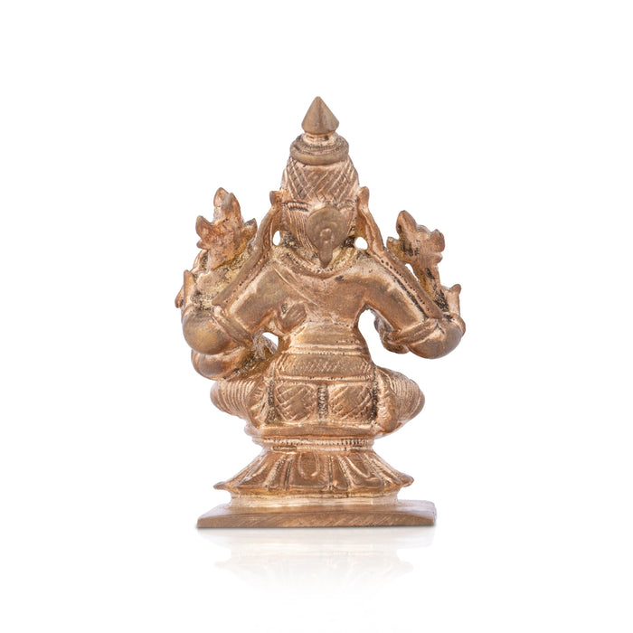 Lakshmi Narasimha Swamy Vigraham With Base - 3 x 2 Inches | Panchaloha Statue/ Laxmi Narasimha Idol for Pooja - Panchaloha Murties