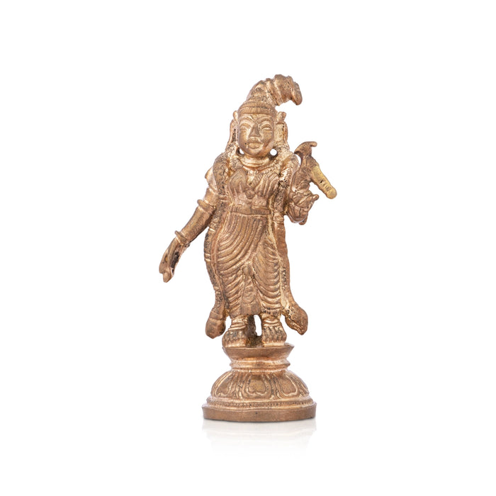 Andal Idol - 3 x 1.5 Inches | Panchaloha Idol/ Andal Vigraham for Pooja/ 75 Gms Approx - Panchaloha Murties