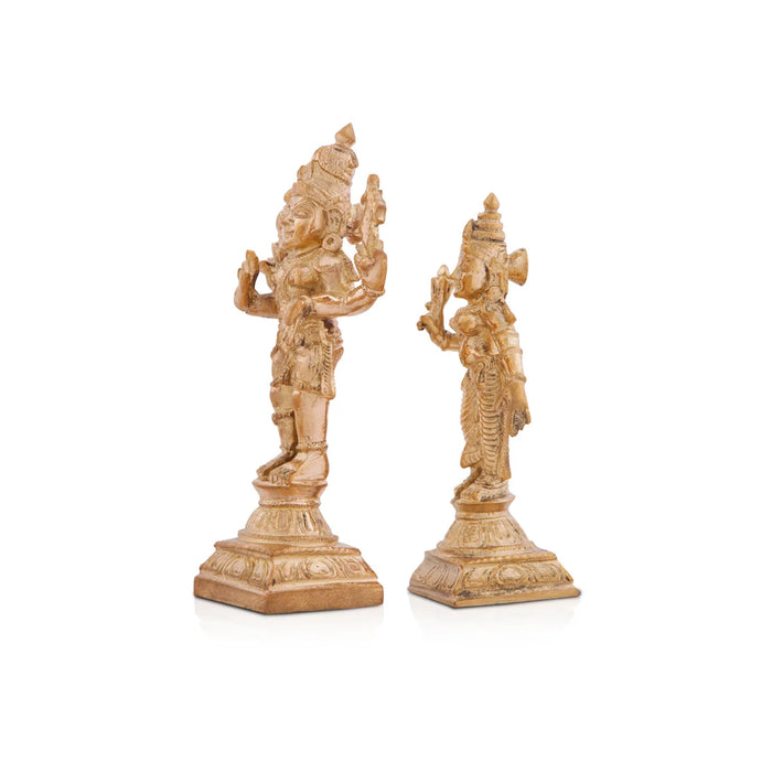 Shiv Parivar Murti - 4 x 2 Inches | Panchaloha Idol/ Shiv Parvati idol/ 250 gms approx