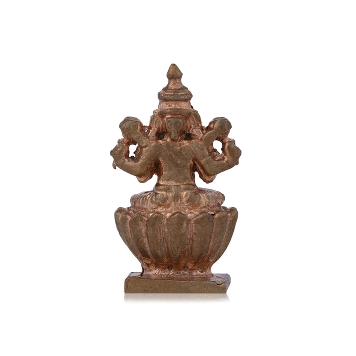 Laxmi Devi Statue - 1.75 x 1 Inches | Panchaloha Idol/ Lakshmi Statue Sitting On Lotus for Pooja/ 55 Gms Approx - Panchaloha Murties