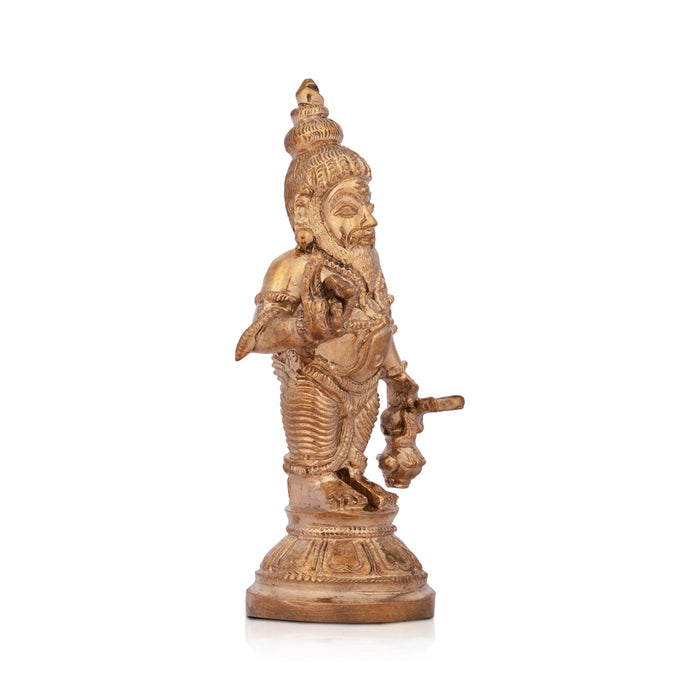 Agathiyar Murti - 4.25 x 2 Inches | Agastya Idol/ Panchaloha Idol for Pooja/ 295 Gms Approx - Panchaloha Murties