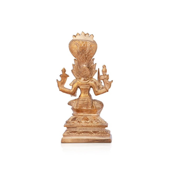 Karumari Amman Sitting On Base Murti - 4 x 2.25 Inches | Panchaloham Idol / Karumariamman Statue For Pooja
