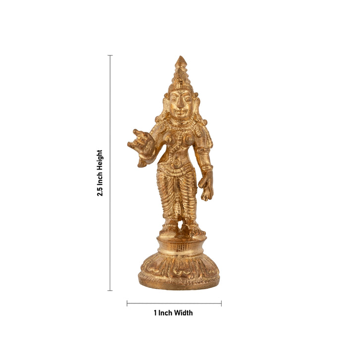 Sivagami Standing On Base Murti - 2.5 x 1 Inches | Panchaloham Idol/ sivakami Amman Statue For Worship