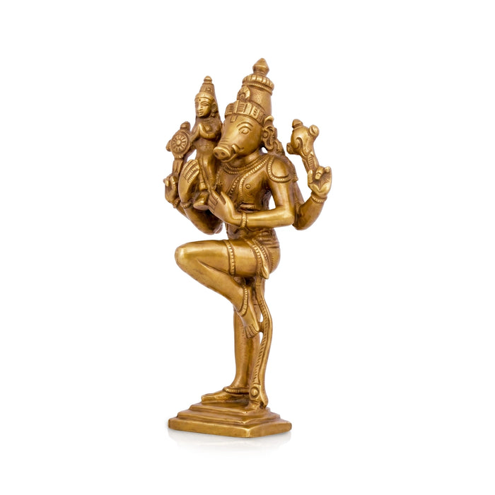 Lakshmi Varahar Murti Standing On Base - 3.75 x 2 Inches | Panchaloha Idol / Varaha Lakshmi Statue for Worship