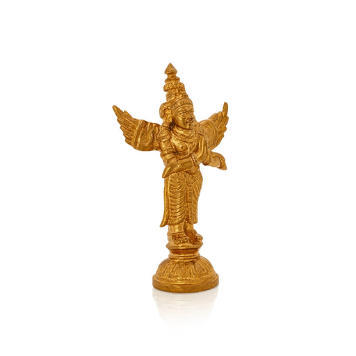 Garudan Statue Standing On Base - 3 X 2 Inches | Panchaloha Statue/ Garuda Idol For Pooja Room - Panchaloha Murties
