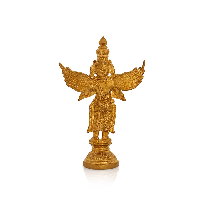 Garudan Statue Standing On Base - 3 X 2 Inches | Panchaloha Statue/ Garuda Idol For Pooja Room - Panchaloha Murties