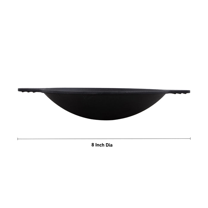 Appachatty Pan - 8 Inches | Cast Iron Appachatti/ Appa Chatti for Home/ 1.325 Kgs Approx - Kitchen