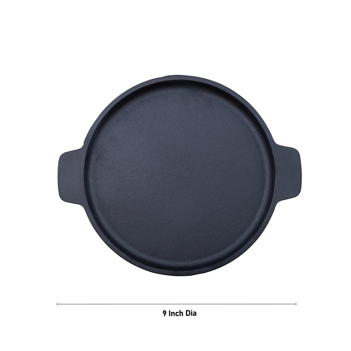 Frying Pan - 9 Inches | Casting Iron Cooking Pan/ Cast Iron Cookware for Home/ 2.035 Kgs Approx - Kitchen