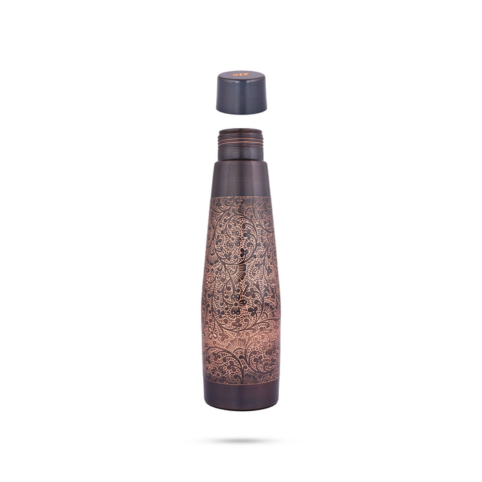 Water Bottle - 1 Ltr | Copper & Silver Peista Eaching Colour Water Container for Home/ 10.5 x 3 Inches/ Assorted Colour - Water Bottle