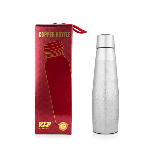 Water Bottle - 1 Ltr | Copper & Silver Peista Eaching Colour Water Container for Home/ 10.5 x 3 Inches/ Assorted Colour - Water Bottle