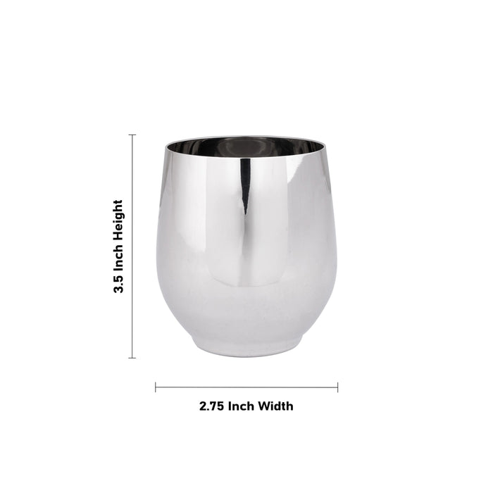 Stainless Steel Glass Set - 3.5 x 2.75 Inches | 6 Pcs/ Stainless Steel Tumbler/ Stainless Steel Cup/ 945 Gms - Kitchen