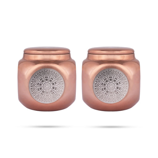 Storage Container Pair - 4.5 x 3 Inches | 2 Pcs/ Stainless Steel Storage Boxes With Lids/ Imperial Box/ 650 Gms - Kitchen