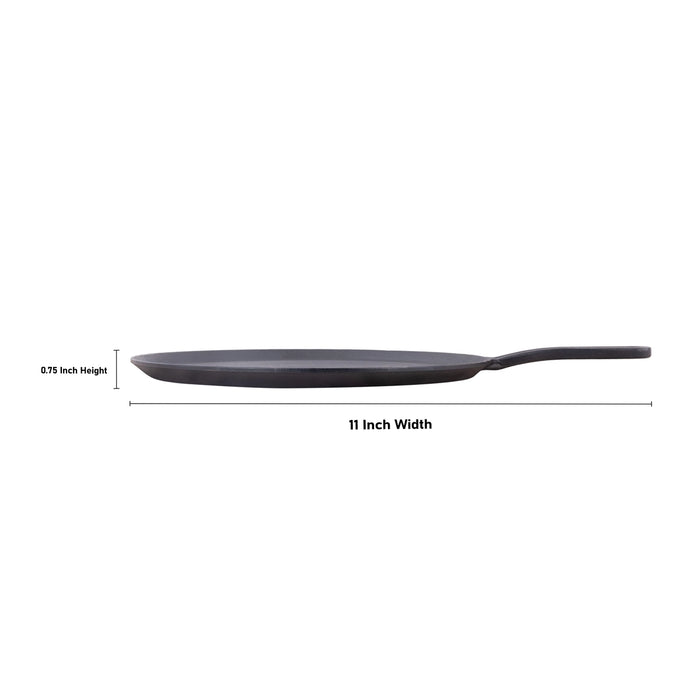 Roti Tawa - 0.75 x 11 Inches | Cast Iron Dosa Tawa With Handle/ Iron Tawa for Roti/ 2.995 Kgs Approx - Kitchen