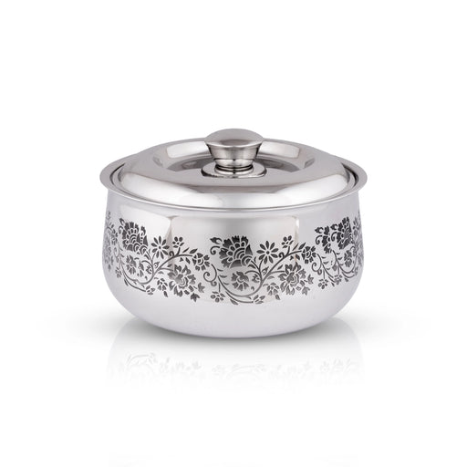 Stainless Steel Food Container With Lid - 5 x 8.5 Inches | Roti Pot/ Food Storage Container for Home/ 1.285 Kgs - Kitchen