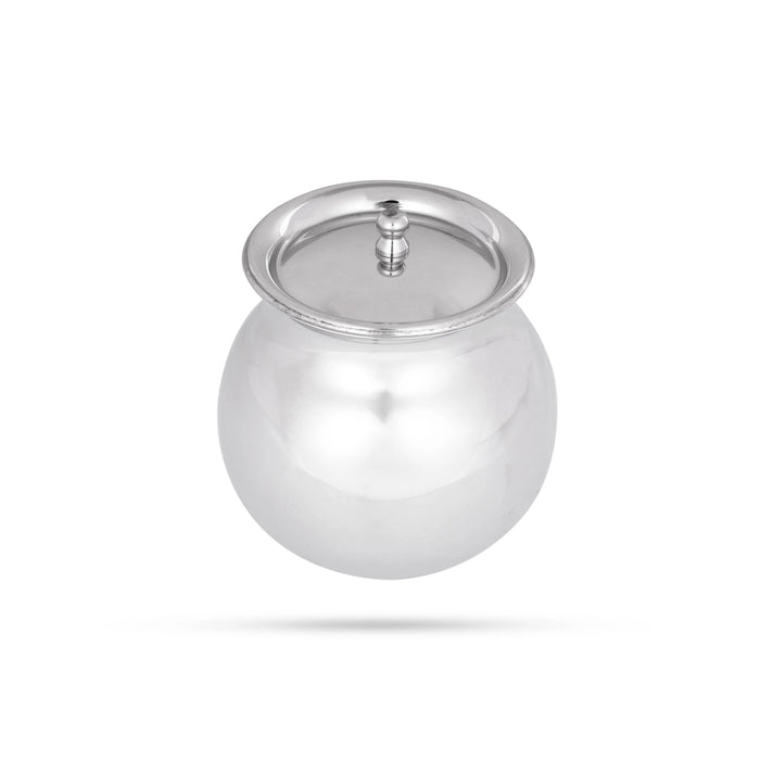 Pongal Pot With Lid - 5.5 x 3.75 Inches | Stainless Steel Kalash/ Stainless Steel Pot for Home/ 285 Gms Approx - Kitchen