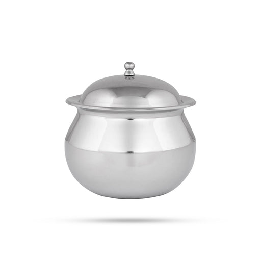 Pot With Lid - 5.5 x 4.75 Inches | Stainless Steel Cookware/ Stainless Steel Pot for Home/ 340 Gms Approx - Kitchen