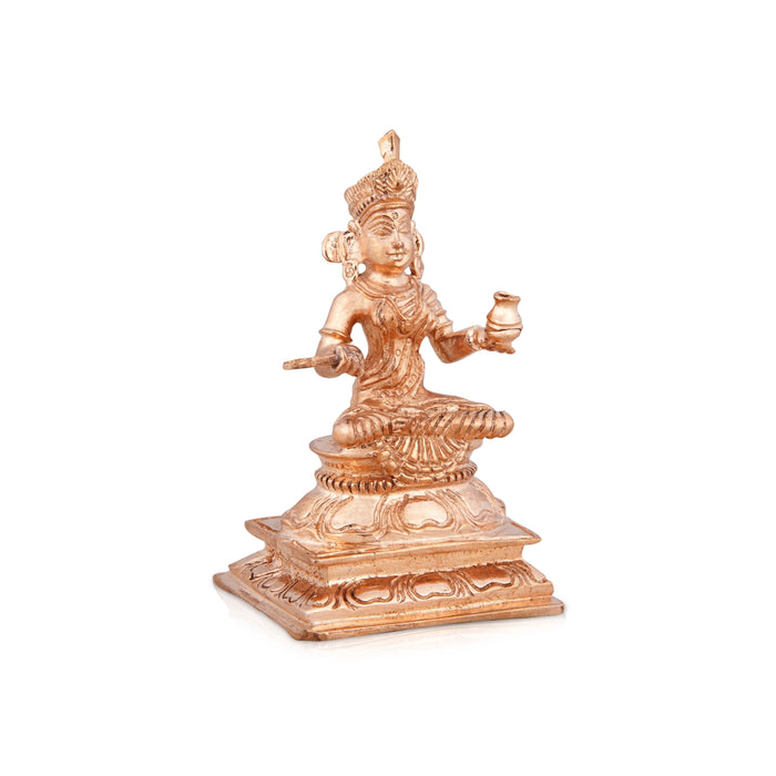 Annapuran Devi Murti - 3.5 x 2 Inches | Panchaloha Statue/ Annapurna Murti for Home/ 170 Gms Approx - Panchaloha Murties