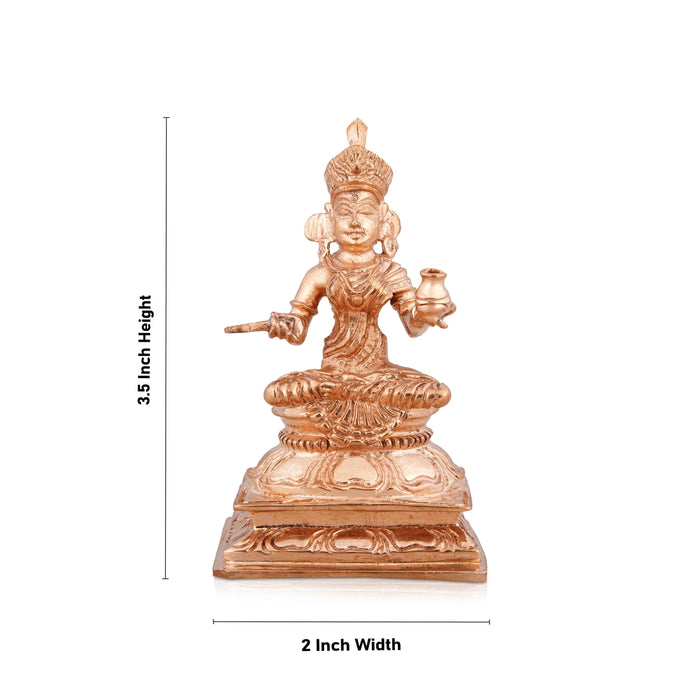 Annapuran Devi Murti - 3.5 x 2 Inches | Panchaloha Statue/ Annapurna Murti for Home/ 170 Gms Approx - Panchaloha Murties