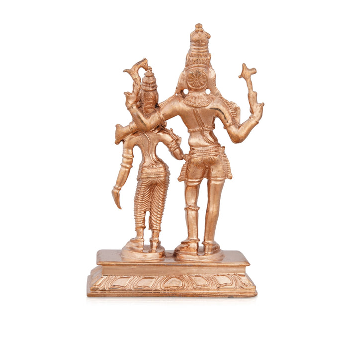 Shiv Parivar Murti - 5 x 3 Inches | Standing Shiv Parvati Murti/ Panchaloha Statue for Pooja/ 360 Gms Approx - Panchaloha Murties