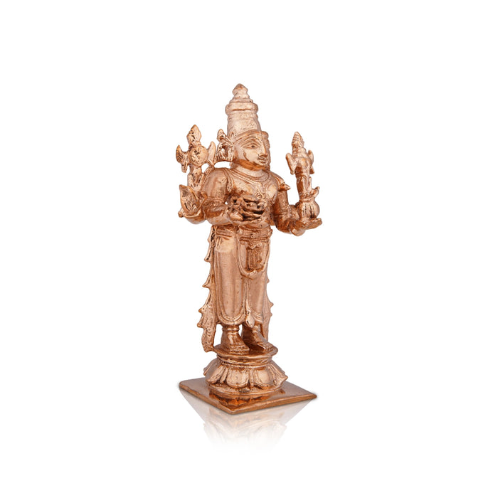 Dhanvantari Murti - 4 x 2.5 Inches | Panchaloha Statue/ Dhanvantari Statue/ Standing Dhanvantri Murti for Pooja