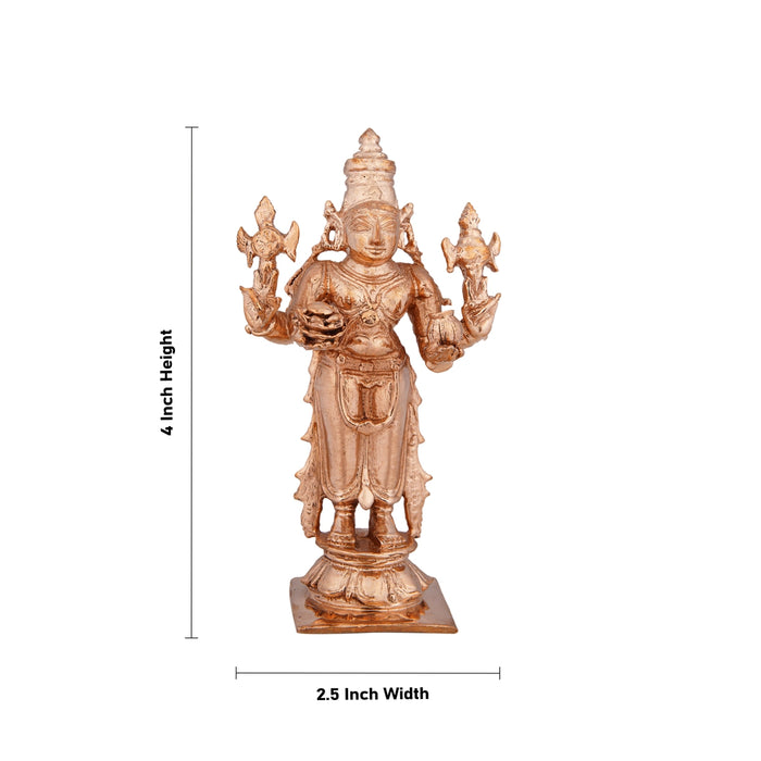 Dhanvantari Murti - 4 x 2.5 Inches | Panchaloha Statue/ Dhanvantari Statue/ Standing Dhanvantri Murti for Pooja