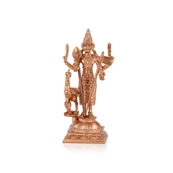 Murugan Statue With Peacock - 5.5 x 2.5 Inches | Panchaloha Statue/ Standing Kartikeya Statue for Pooja/ 345 Gms - Panchaloha Murties