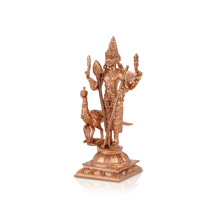 Murugan Statue With Peacock - 5.5 x 2.5 Inches | Panchaloha Statue/ Standing Kartikeya Statue for Pooja/ 345 Gms - Panchaloha Murties