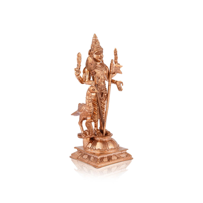 Murugan Statue With Peacock - 5.5 x 2.5 Inches | Panchaloha Statue/ Standing Kartikeya Statue for Pooja/ 345 Gms - Panchaloha Murties
