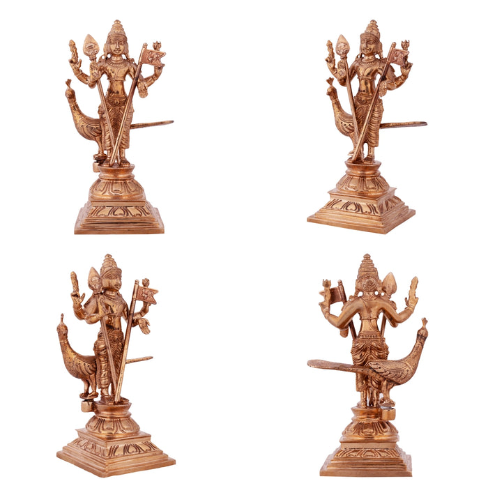 Murugan Valli Deivanai Statue Set - 5 x 2 Inches | Panchaloha Statue\ Murugan Valli Deivanai Idol for Pooja - Panchaloha Murties