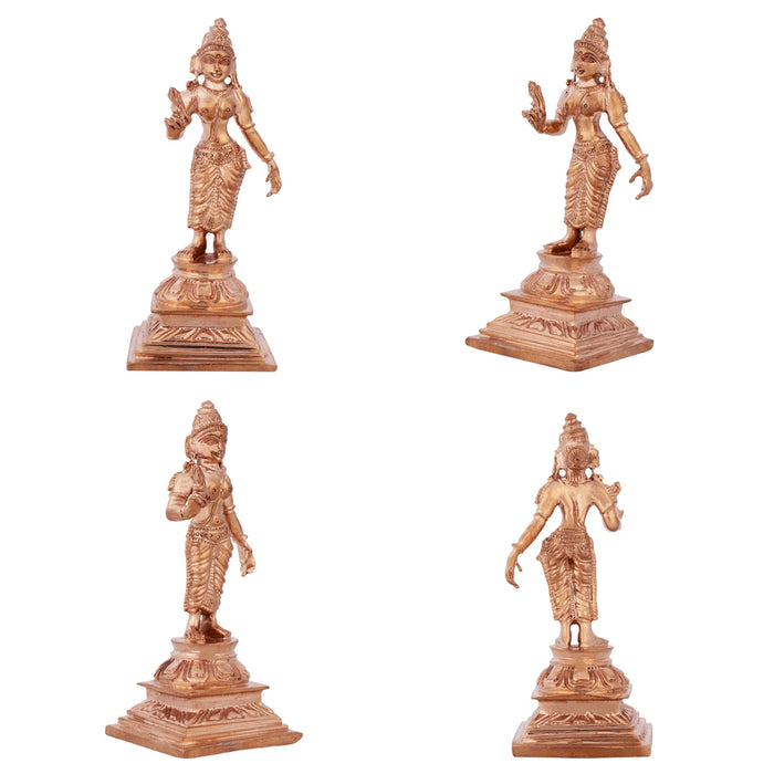 Murugan Valli Deivanai Statue Set - 5 x 2 Inches | Panchaloha Statue\ Murugan Valli Deivanai Idol for Pooja - Panchaloha Murties