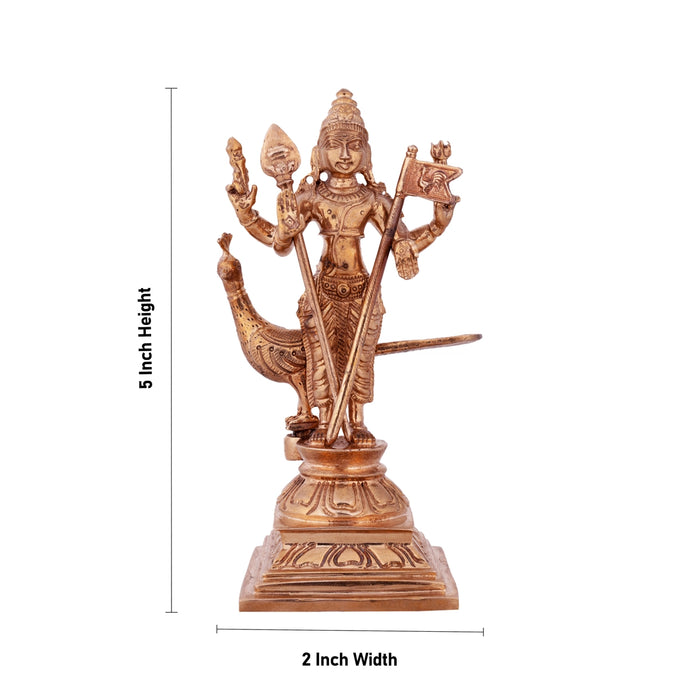 Murugan Valli Deivanai Statue Set - 5 x 2 Inches | Panchaloha Statue\ Murugan Valli Deivanai Idol for Pooja - Panchaloha Murties