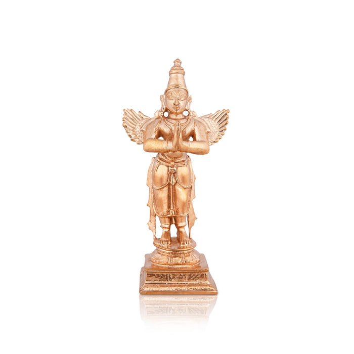 Garudan Statue - 4 x 2.5 Inches | Panchaloha Statue/ Standing Garuda Idol/ Garuda Murti for Pooja/ 225 Gms - Panchaloha Murties