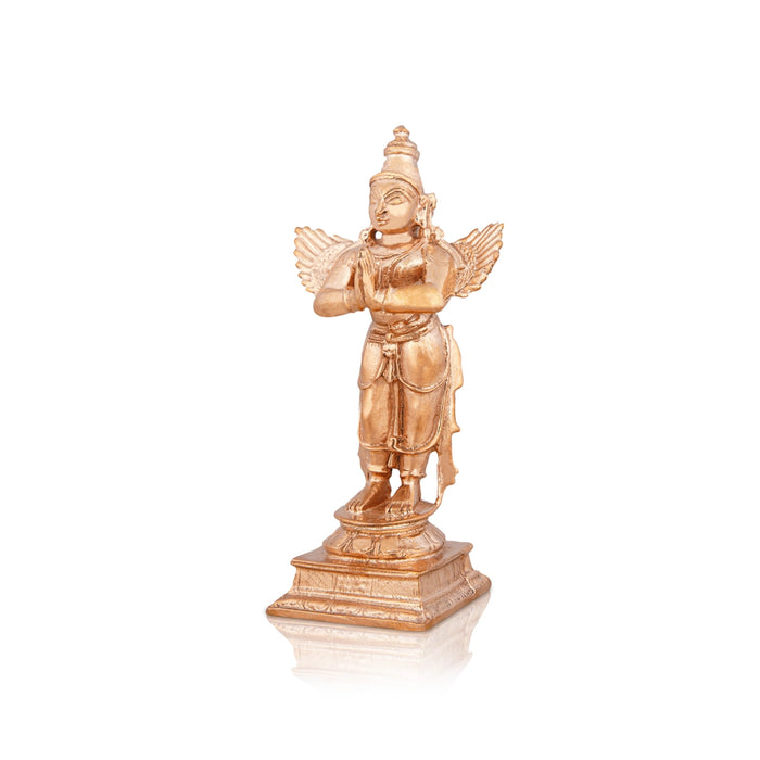 Garudan Statue - 4 x 2.5 Inches | Panchaloha Statue/ Standing Garuda Idol/ Garuda Murti for Pooja/ 225 Gms - Panchaloha Murties