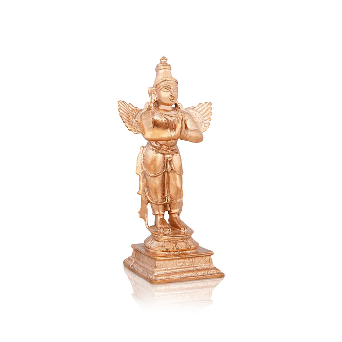 Garudan Statue - 4 x 2.5 Inches | Panchaloha Statue/ Standing Garuda Idol/ Garuda Murti for Pooja/ 225 Gms - Panchaloha Murties