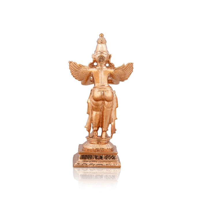 Garudan Statue - 4 x 2.5 Inches | Panchaloha Statue/ Standing Garuda Idol/ Garuda Murti for Pooja/ 225 Gms - Panchaloha Murties