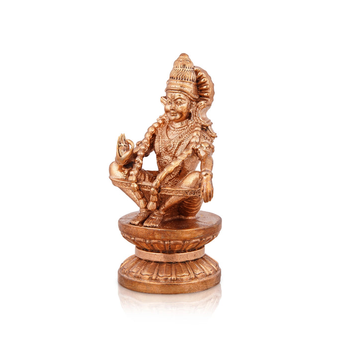 Ayyappan Statue - 2.75 x 1.5 Inches | Panchaloha Statue/ Ayyappa Idol/ Ayyappan Vigraham for Pooja/ 170 Gms - Panchaloha Murties