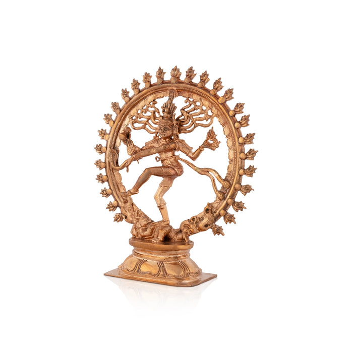 Natraj Statue With Base - 6 x 5 Inches | Panchaloha Statue/ Nataraj Murti/ Natraja Murti for Pooja/ 435 Gms