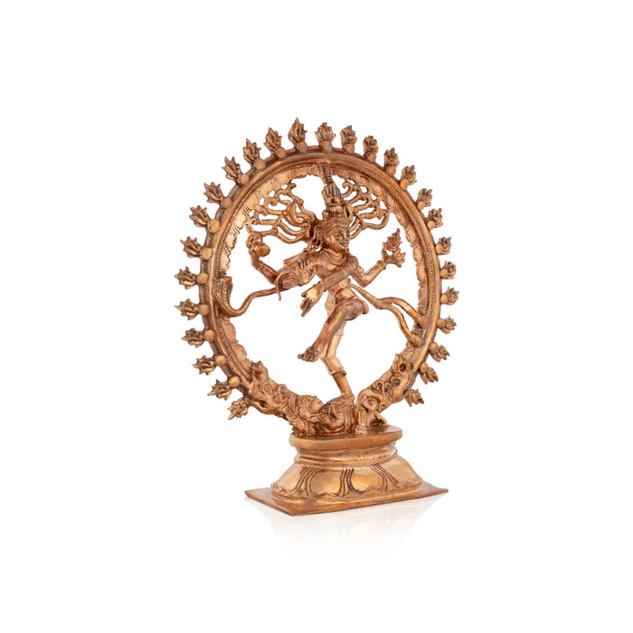 Natraj Statue With Base - 6 x 5 Inches | Panchaloha Statue/ Nataraj Murti/ Natraja Murti for Pooja/ 435 Gms