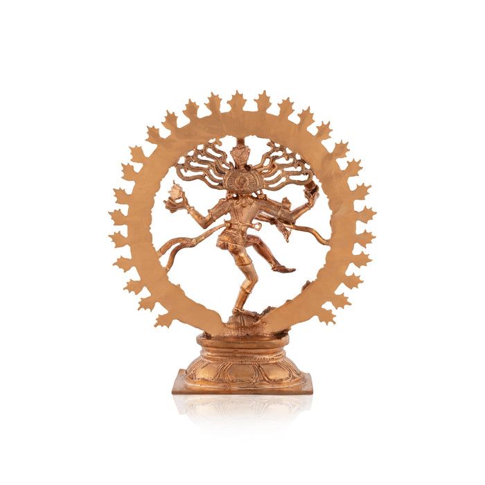 Natraj Statue With Base - 6 x 5 Inches | Panchaloha Statue/ Nataraj Murti/ Natraja Murti for Pooja/ 435 Gms