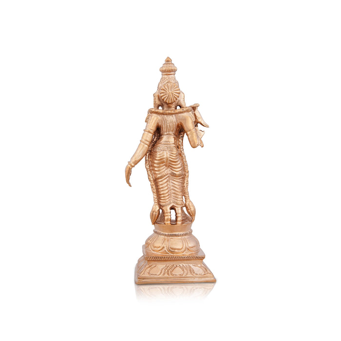 Meenakshi Amman Statue - 6 x 2.5 Inches | Panchaloha Statue/ Standing Meenakshi Amman Idol for Pooja/ 440 Gms