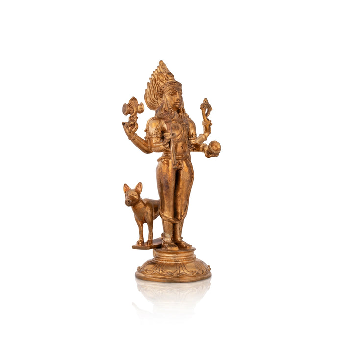 Shiva Statue - 5.5 x 3 Inches | Panchaloha Statue/ Kala Bhairava Statue/ Kaal Bhairav Statue for Pooja/ 360 Gms - Panchaloha Murties