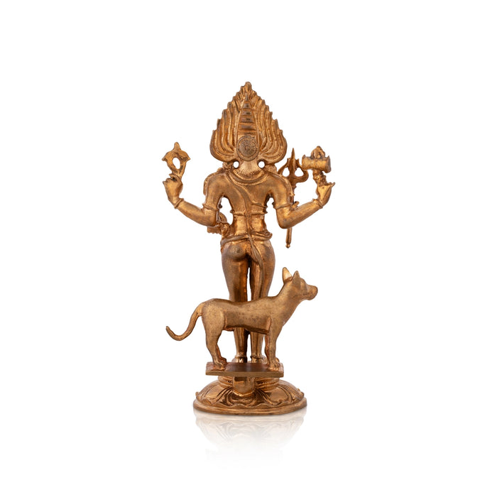 Shiva Statue - 5.5 x 3 Inches | Panchaloha Statue/ Kala Bhairava Statue/ Kaal Bhairav Statue for Pooja/ 360 Gms - Panchaloha Murties