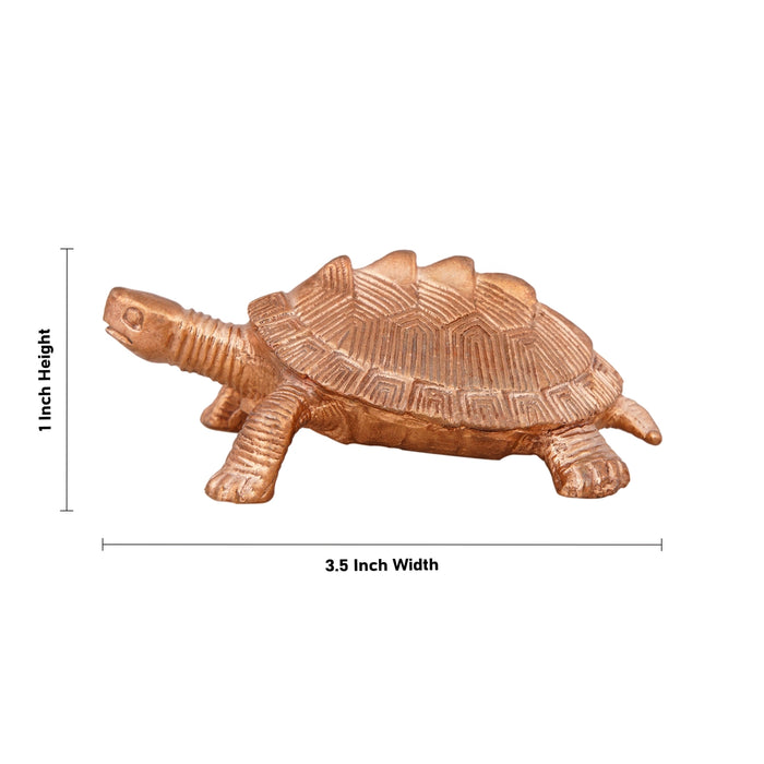 Tortoise Statue - 1 x 3.5 Inches | Panchaloha Statue/ Tortoise Idol for Home Decor/ 250 Gms Approx - Table Stand Accessories