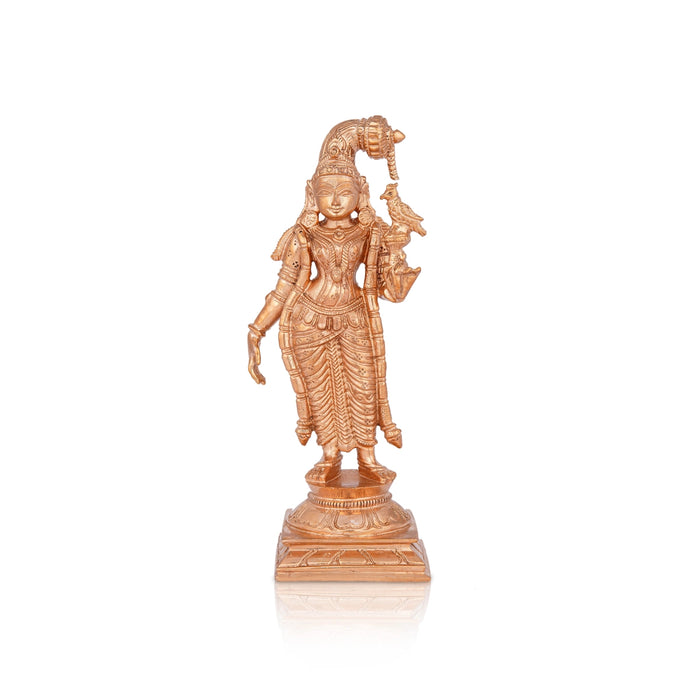 Goda Devi - 7 x 3.5 Inches | Panchaloha Statue/ Standing Andal Statue for Pooja/ 635 Gms Approx - Panchaloha Murties