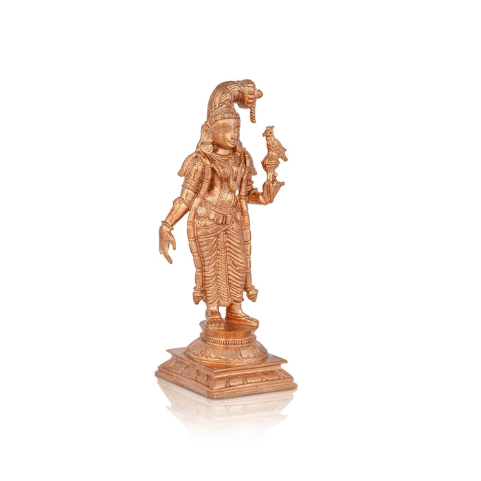 Goda Devi - 7 x 3.5 Inches | Panchaloha Statue/ Standing Andal Statue for Pooja/ 635 Gms Approx - Panchaloha Murties