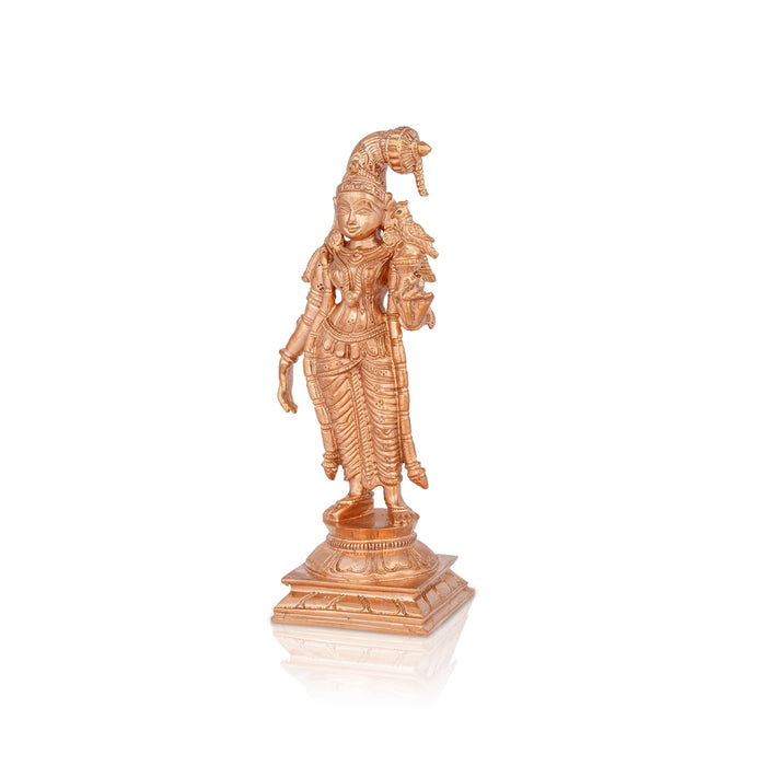 Goda Devi - 7 x 3.5 Inches | Panchaloha Statue/ Standing Andal Statue for Pooja/ 635 Gms Approx - Panchaloha Murties