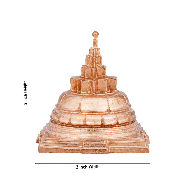 Maha Meru Shree Yantra - 2 x 2 Inches | Panchaloha Mahameru Yantra/ Sri Chakra Maha Meru for Pooja/ 285 Gms