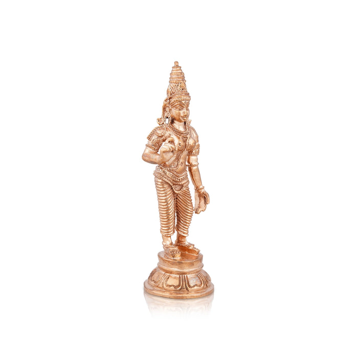 Parvati Murti - 4 x 1 Inches | Panchaloha Statue/ Standing Parvati Statue/ Parvati Idol for Pooja/ 95 Gms Approx