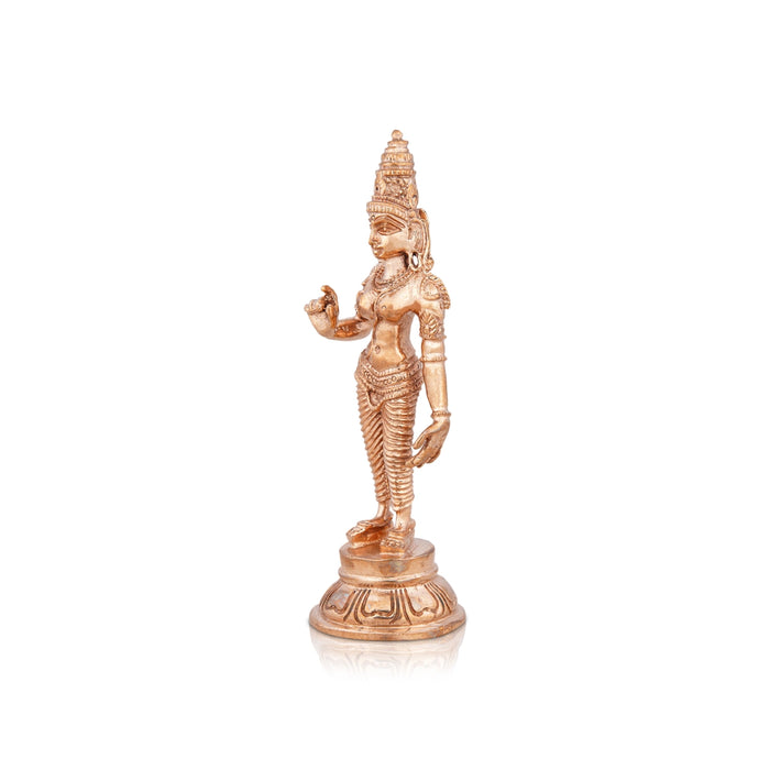 Parvati Murti - 4 x 1 Inches | Panchaloha Statue/ Standing Parvati Statue/ Parvati Idol for Pooja/ 95 Gms Approx