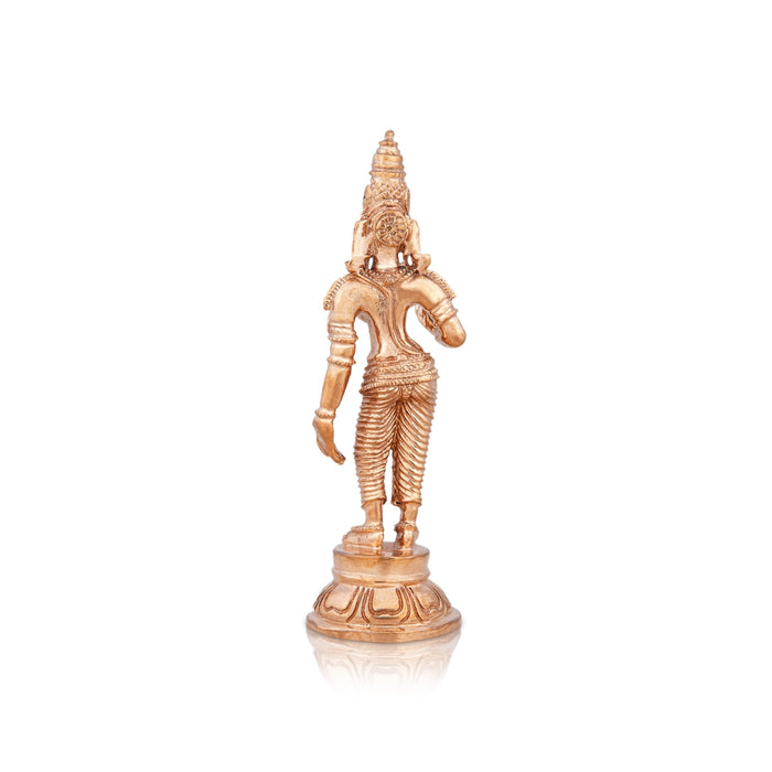 Parvati Murti - 4 x 1 Inches | Panchaloha Statue/ Standing Parvati Statue/ Parvati Idol for Pooja/ 95 Gms Approx